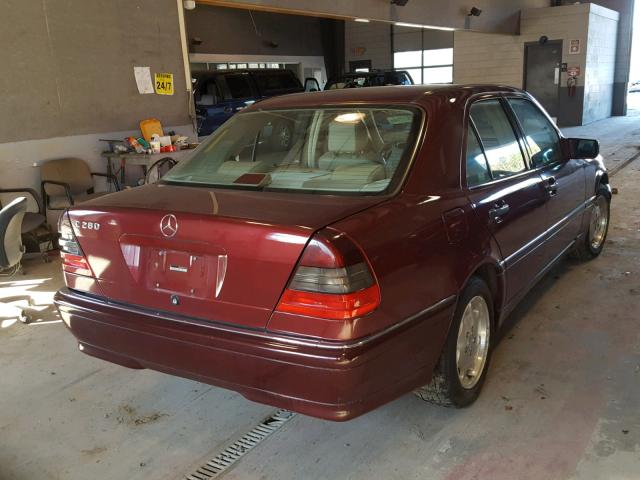 WDBHA29G3XF767147 - 1999 MERCEDES-BENZ C 280 RED photo 4