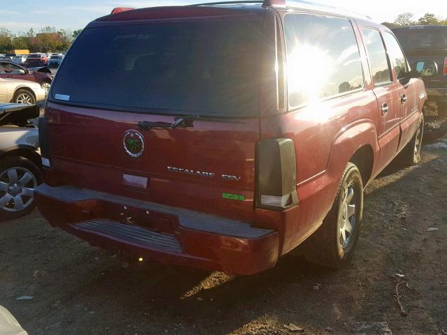 3GYFK66N14G178652 - 2004 CADILLAC ESCALADE E RED photo 4