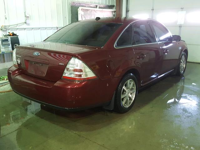 1FAHP24W58G168153 - 2008 FORD TAURUS SEL MAROON photo 4