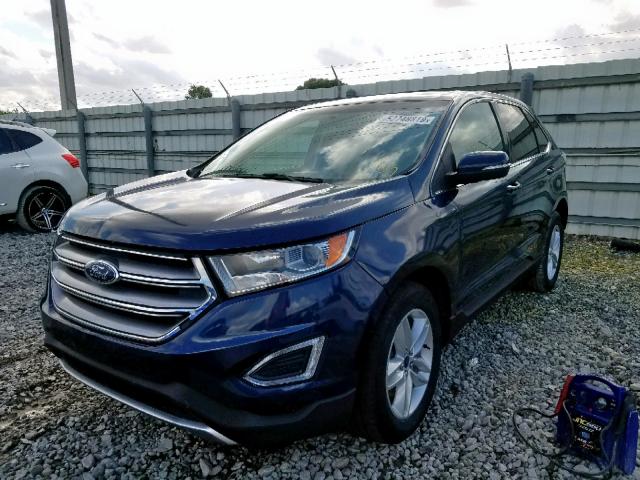 2FMPK4J91HBC59051 - 2017 FORD EDGE SEL BLUE photo 2