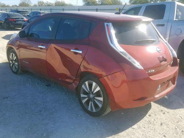 1N4AZ0CP4FC306893 - 2015 NISSAN LEAF S RED photo 3