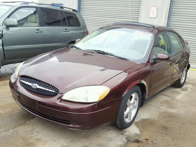 1FAFP55U51A222825 - 2001 FORD TAURUS SES BURGUNDY photo 2