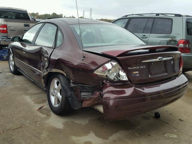 1FAFP55U51A222825 - 2001 FORD TAURUS SES BURGUNDY photo 3