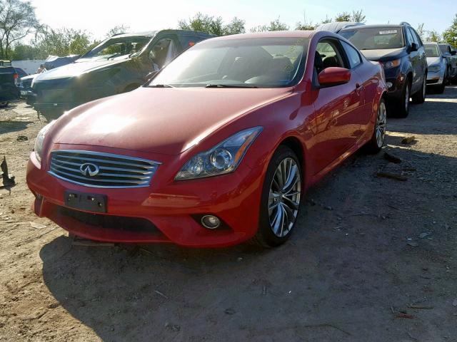 JN1CV6EL5DM982680 - 2013 INFINITI G37 RED photo 2