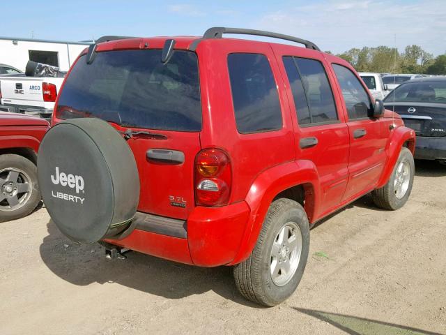 1J4GL58K94W141834 - 2004 JEEP LIBERTY LI RED photo 4