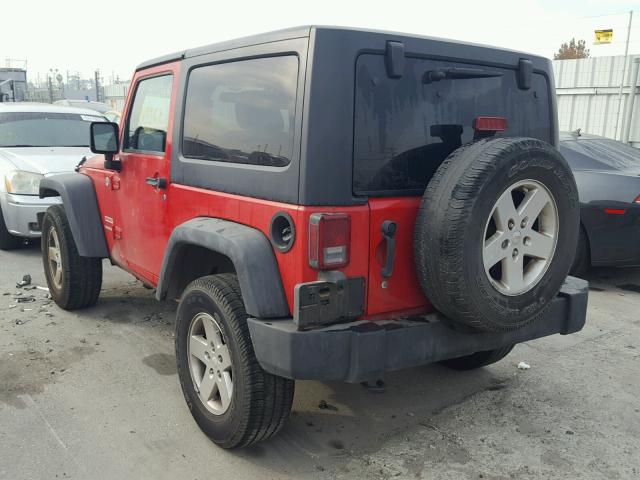 1C4AJWAGXCL158803 - 2012 JEEP WRANGLER S RED photo 3