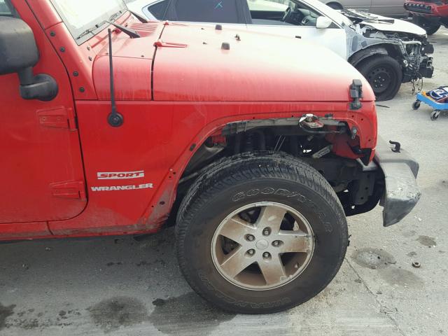 1C4AJWAGXCL158803 - 2012 JEEP WRANGLER S RED photo 9