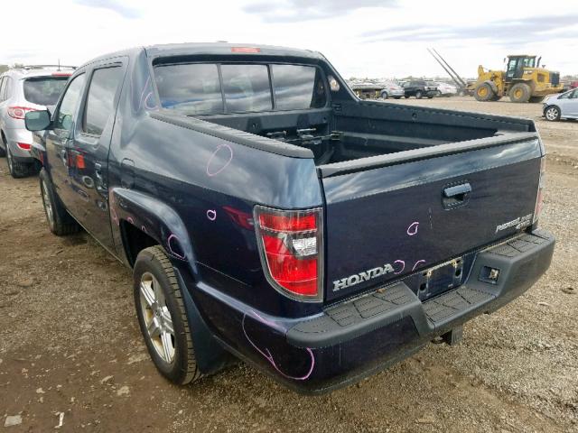 5FPYK1F50CB455823 - 2012 HONDA RIDGELINE BLUE photo 3