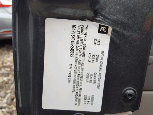 1G1ZT54815F248072 - 2005 CHEVROLET MALIBU LS 灰色 照片 10