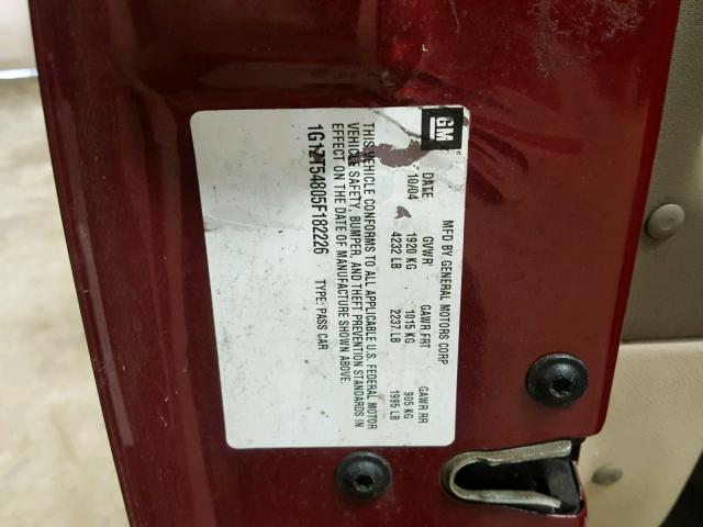 1G1ZT54805F182226 - 2005 CHEVROLET MALIBU LS 红色 照片 10