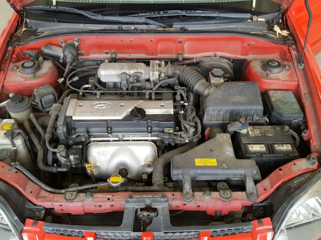 KMHCG35CX4U301012 - 2004 HYUNDAI ACCENT GL RED photo 7