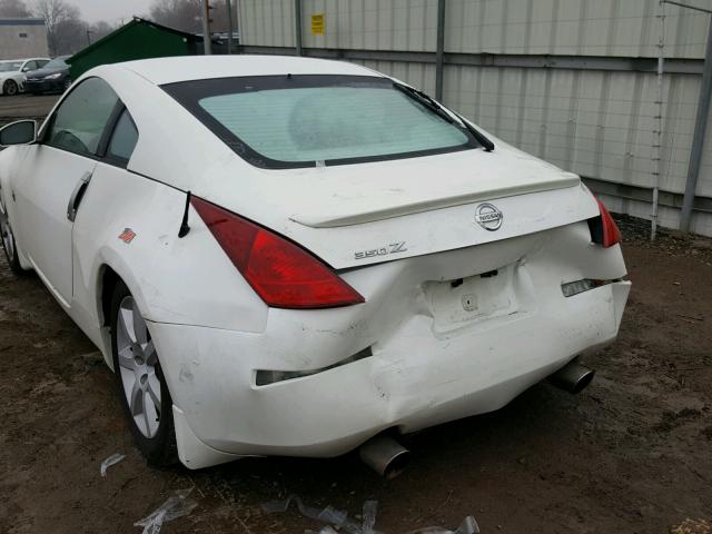 JN1AZ34D93T119518 - 2003 NISSAN 350Z COUPE WHITE photo 9