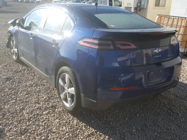 1G1RA6E4XDU128109 - 2013 CHEVROLET VOLT BLUE photo 3