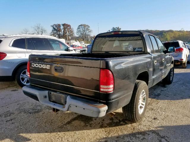 1B7GL2AN21S127706 - 2001 DODGE DAKOTA QUA BLACK photo 4