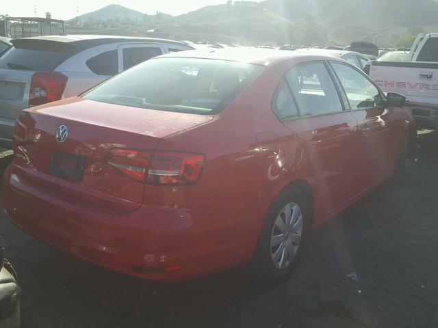 3VW2K7AJ7FM422210 - 2015 VOLKSWAGEN JETTA BASE RED photo 4