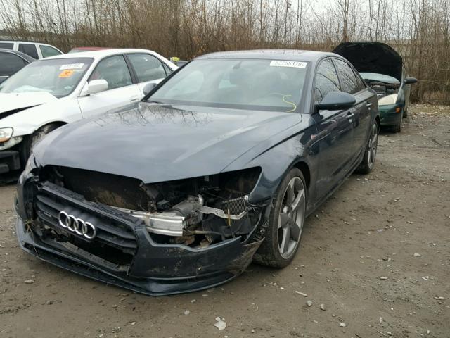 WAUHGAFC7EN117846 - 2014 AUDI A6 PRESTIG BLUE photo 2