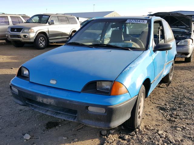 2C1MR2460P6756377 - 1993 GEO METRO BLUE photo 2