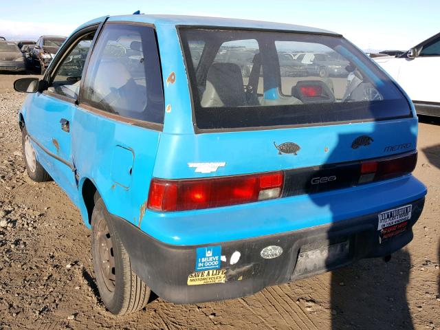 2C1MR2460P6756377 - 1993 GEO METRO BLUE photo 3