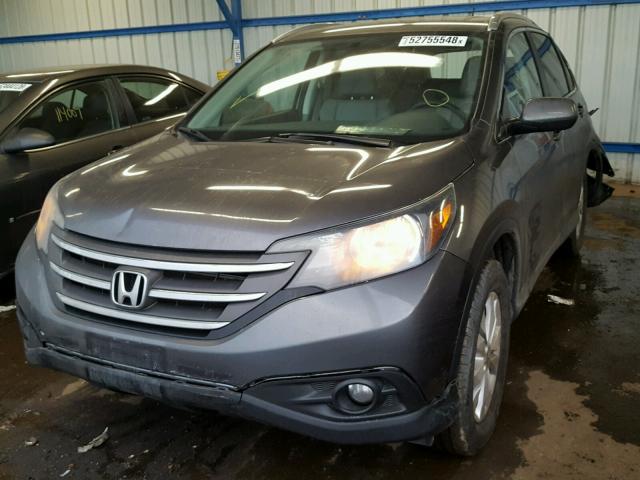 2HKRM4H74EH649086 - 2014 HONDA CR-V EXL GRAY photo 2