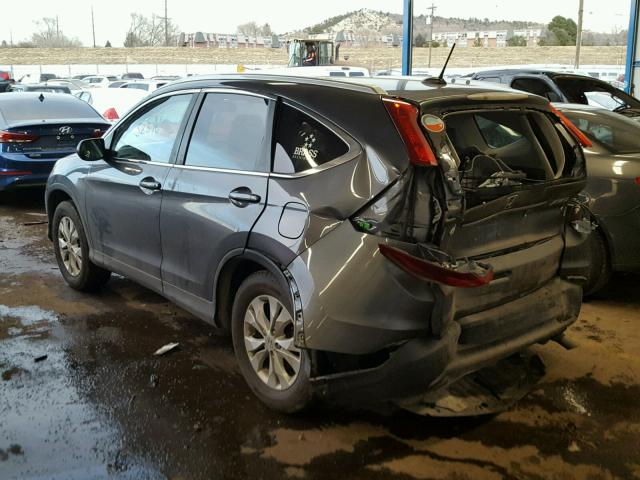 2HKRM4H74EH649086 - 2014 HONDA CR-V EXL GRAY photo 3