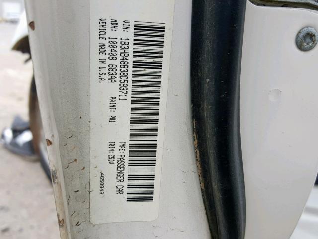 1B3HB48B38D593711 - 2008 DODGE CALIBER SX WHITE photo 10