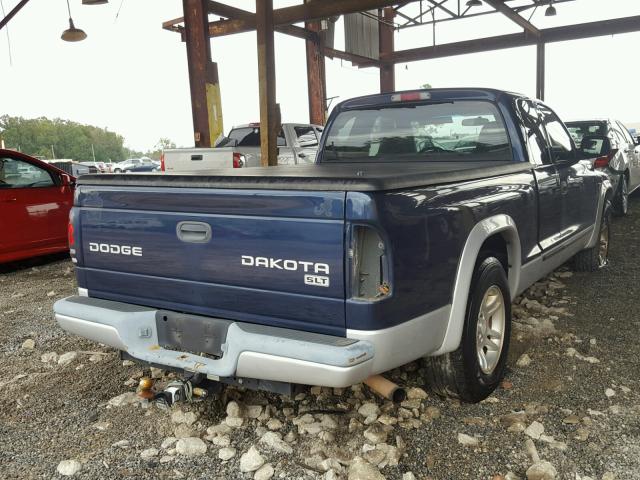 1D7GL42K84S665806 - 2004 DODGE DAKOTA SLT BLUE photo 4