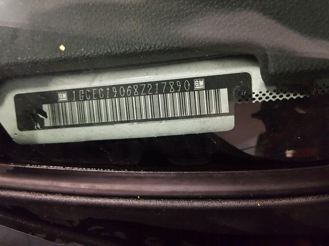 1GCEC19068Z217890 - 2008 CHEVROLET SILVERADO WHITE photo 10