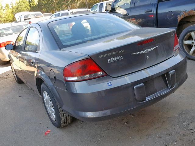 1C3EL46R34N183336 - 2004 CHRYSLER SEBRING LX GRAY photo 3