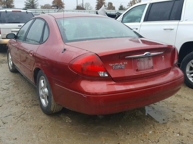 1FAFP5520YA230520 - 2000 FORD TAURUS SES RED photo 3