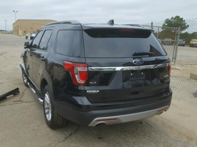 1FM5K7DHXHGD77118 - 2017 FORD EXPLORER X BLACK photo 3