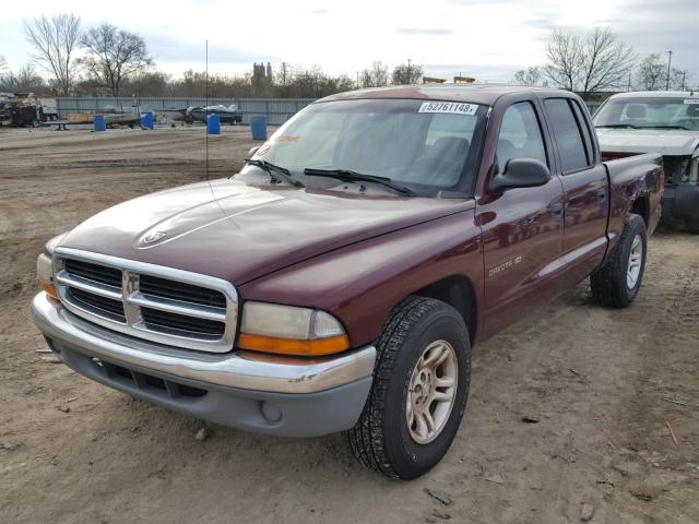 1B7GL2AX61S153906 - 2001 DODGE DAKOTA QUA BURGUNDY photo 2