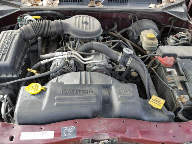 1B7GL2AX61S153906 - 2001 DODGE DAKOTA QUA BURGUNDY photo 7