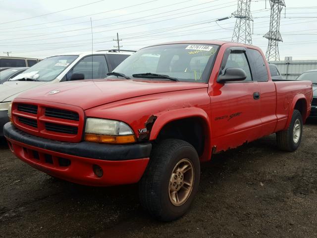 1B7GG22Y3WS557684 - 1998 DODGE DAKOTA RED photo 2