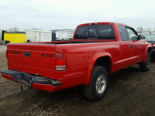 1B7GG22Y3WS557684 - 1998 DODGE DAKOTA RED photo 4