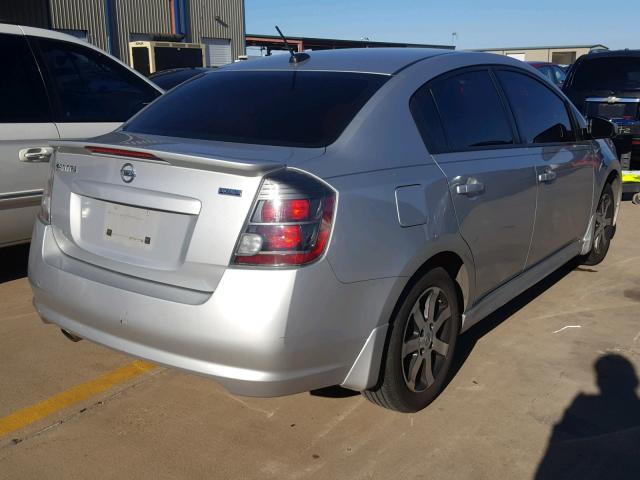 3N1AB6AP9CL674056 - 2012 NISSAN SENTRA 2.0 SILVER photo 4