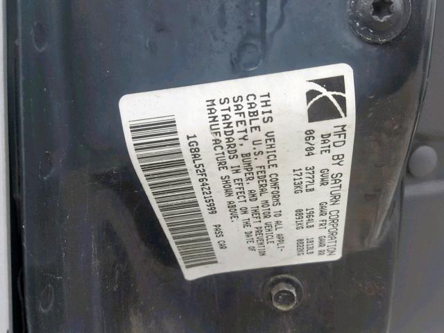 1G8AL52F64Z215999 - 2004 SATURN ION LEVEL SILVER photo 10