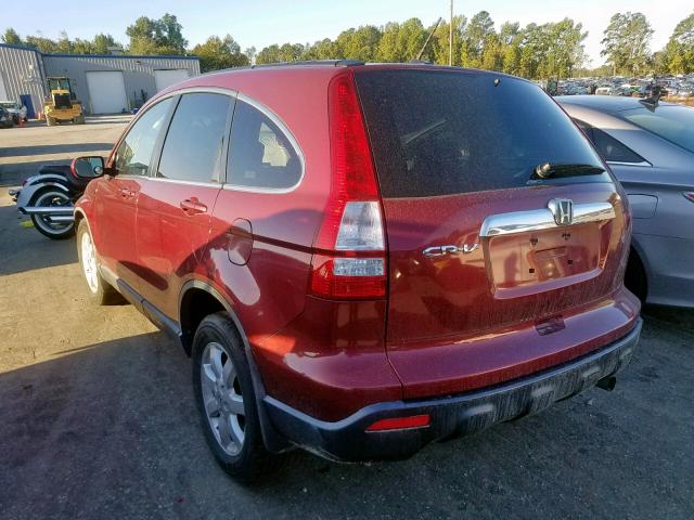 5J6RE48709L043163 - 2009 HONDA CR-V EXL BURGUNDY photo 3