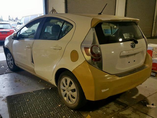 JTDKDTB34C1025455 - 2012 TOYOTA PRIUS C WHITE photo 3