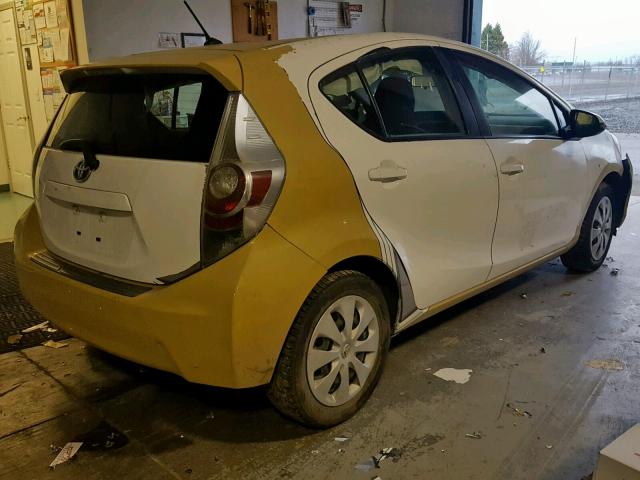 JTDKDTB34C1025455 - 2012 TOYOTA PRIUS C WHITE photo 4