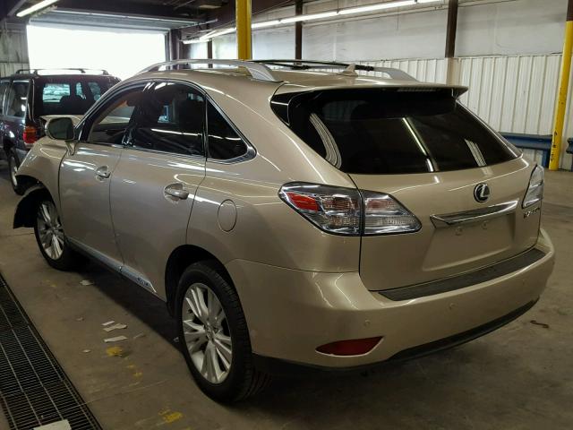 JTJBC1BA5C2434853 - 2012 LEXUS RX 450 GOLD photo 3