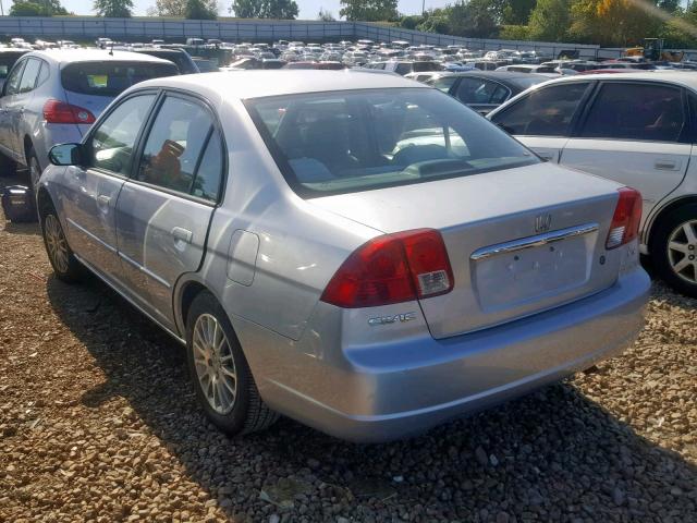 1HGES16582L015566 - 2002 HONDA CIVIC LX SILVER photo 3