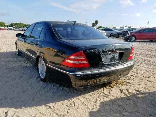 WDBNG75J91A185364 - 2001 MERCEDES-BENZ S 500 BLACK photo 3