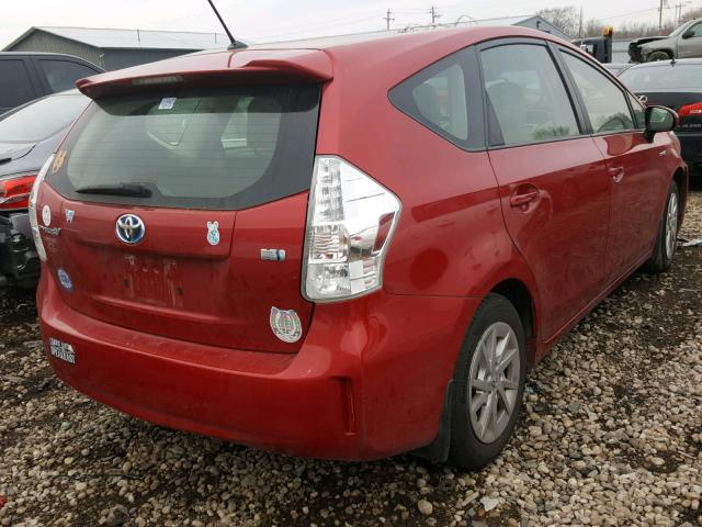 JTDZN3EU1C3071300 - 2012 TOYOTA PRIUS V RED photo 4