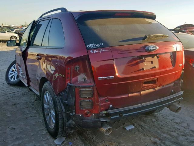 2FMDK3JCXDBB86443 - 2013 FORD EDGE SEL MAROON photo 3