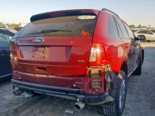 2FMDK3JCXDBB86443 - 2013 FORD EDGE SEL MAROON photo 4