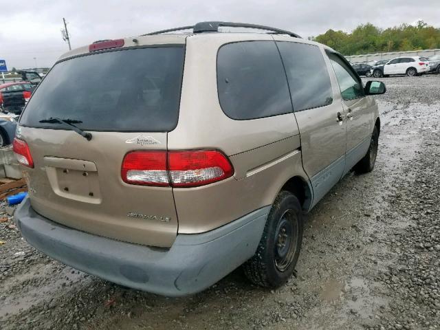 4T3ZF13C32U444098 - 2002 TOYOTA SIENNA LE GOLD photo 4