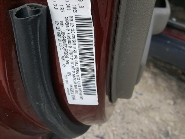 1J8HG48K07C626628 - 2007 JEEP COMMANDER წითელი ფოტო 10