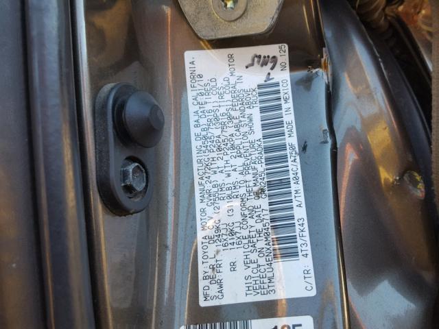 3TMLU4ENXAM045717 - 2010 TOYOTA TACOMA DOU BROWN photo 10