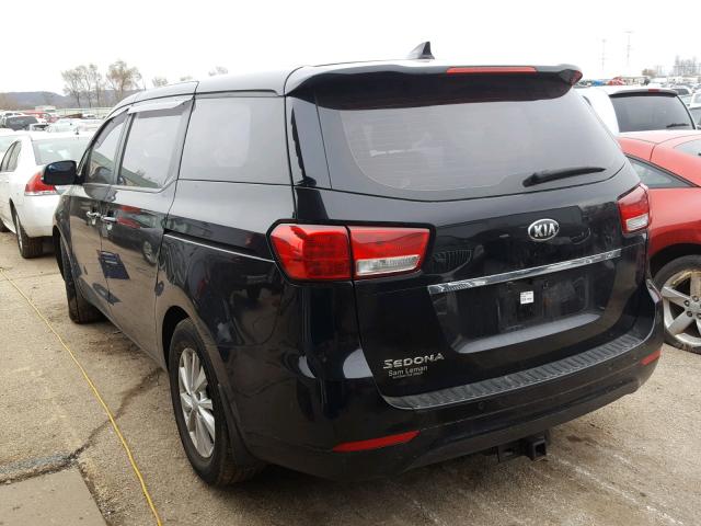 KNDMA5C19F6025808 - 2015 KIA SEDONA L BLACK photo 3