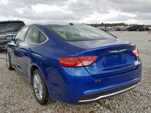 1C3CCCABXFN507946 - 2015 CHRYSLER 200 LIMITE BLUE photo 3